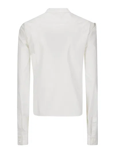 Shop Mm6 Maison Margiela Long Sleeved Shirt In Cream