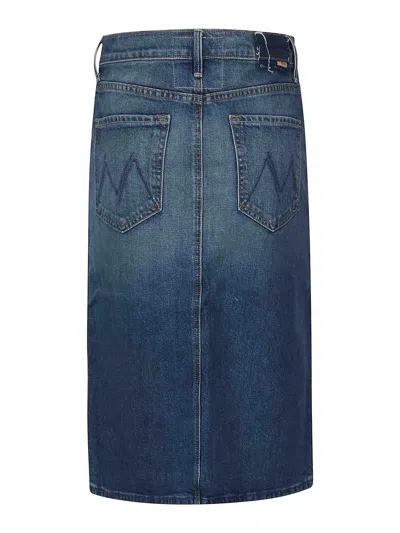 Shop Mother Denim Midi Skirt In Dark Wash