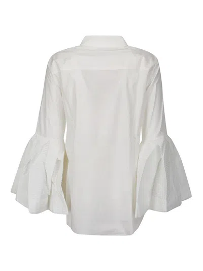 Shop Marques' Almeida Pleated Puff Sleeve Shirt In White