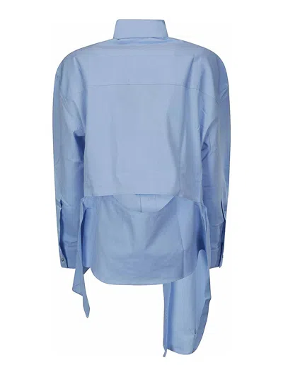 Shop Marques' Almeida Draped Wrap Shirt In Blue