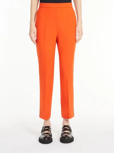 Max Mara Nepeta Ankle-length Trousers In Wool Crepe In Red