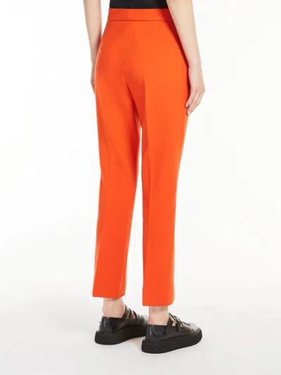 Max Mara Nepeta Ankle-length Trousers In Wool Crepe In Red
