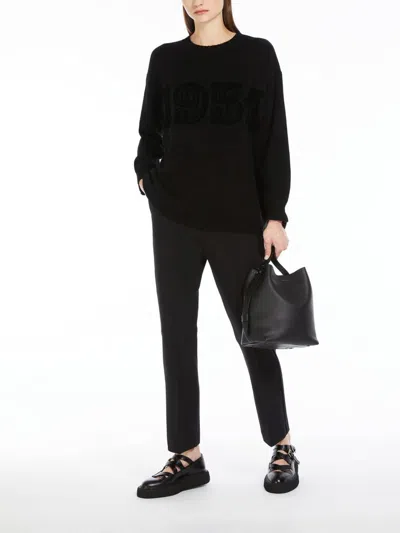 Max Mara Nepeta Ankle-length Trousers In Wool Crepe In Black