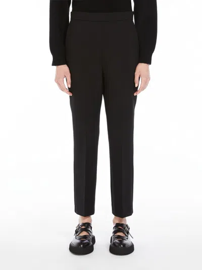 Max Mara Nepeta Ankle-length Trousers In Wool Crepe In Black