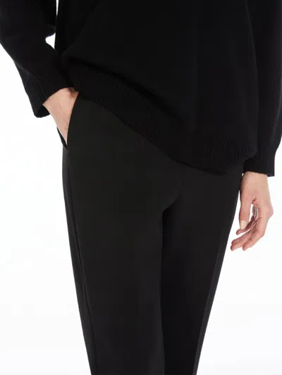 Max Mara Nepeta Ankle-length Trousers In Wool Crepe In Black