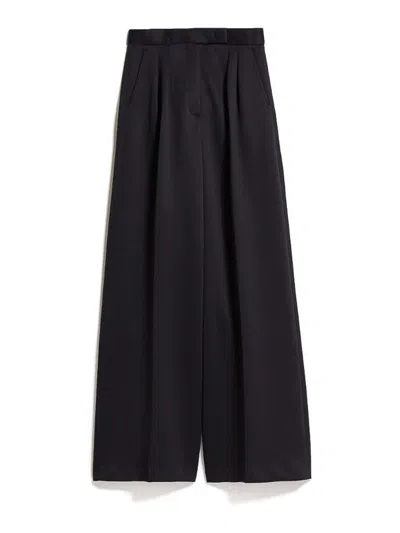 Max Mara Zinnia Pleat Detailed High Waist Pants In Black