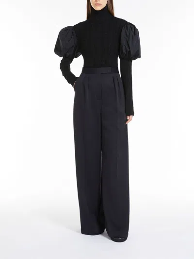 Max Mara Zinnia Pleat Detailed High Waist Pants In Black