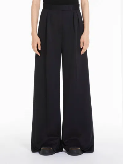 Max Mara Zinnia Pleat Detailed High Waist Pants In Black
