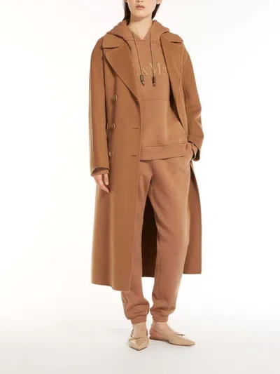 Shop Max Mara Jersey Sweatshirt With Embroidery In Camel