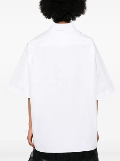 Shop Maison Margiela Creased Poplin Fitted Shirt In White