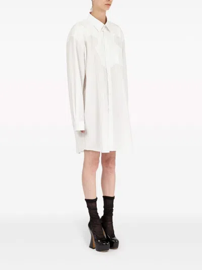 Shop Maison Margiela Cotton-poplin Mini Shirtdress In White