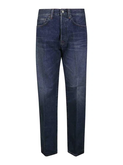 Shop Made In Tomboy Straight Leg Jeans In Blue