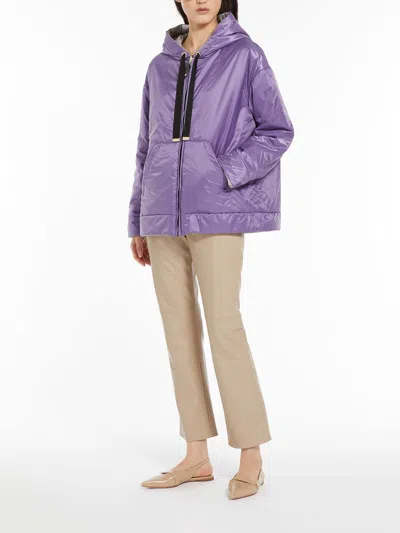 Shop Max Mara The Cube Parka In Water-repellent Canvas In Light Purple