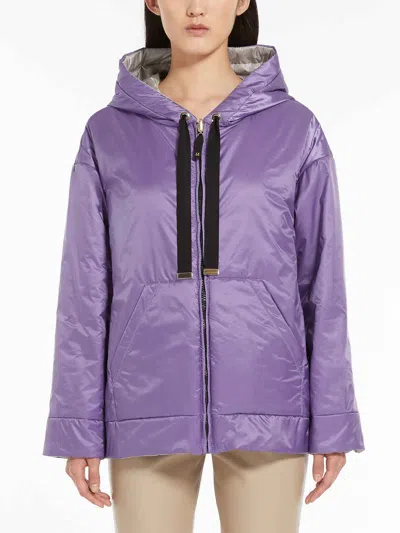 Shop Max Mara The Cube Parka In Water-repellent Canvas In Light Purple