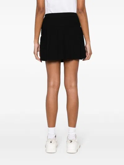 Shop Palm Angels Monogram-embroidered Mini Skirt In Black