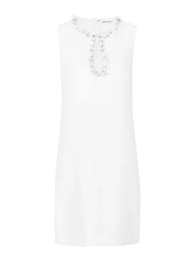 P.a.r.o.s.h Sleeveless Sequin-embellished Dress In White