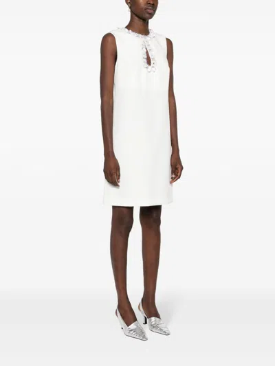 P.a.r.o.s.h Sleeveless Sequin-embellished Dress In White