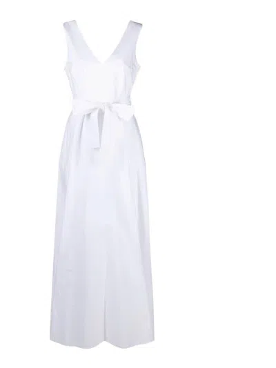 Shop P.a.r.o.s.h V-neck Flared Maxi Dress In White