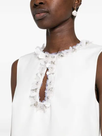 P.a.r.o.s.h Sleeveless Sequin-embellished Dress In White