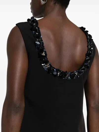 Shop P.a.r.o.s.h Sequin-embellished Column Dress In Black