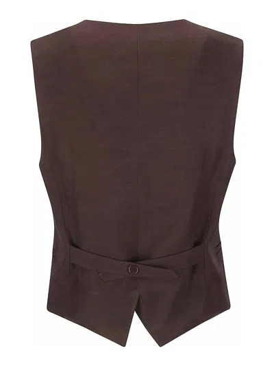 Shop P.a.r.o.s.h Vest With Fitted Waist In Brown
