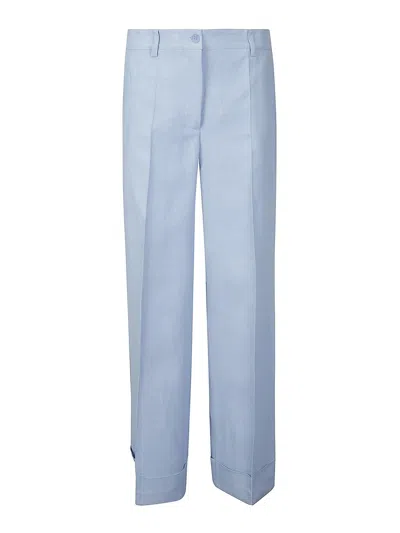 P.a.r.o.s.h . Pleated Wide-leg Trousers In Light Blue