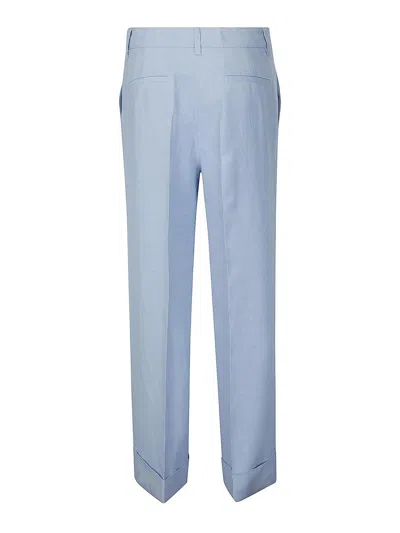 P.a.r.o.s.h . Pleated Wide-leg Trousers In Light Blue