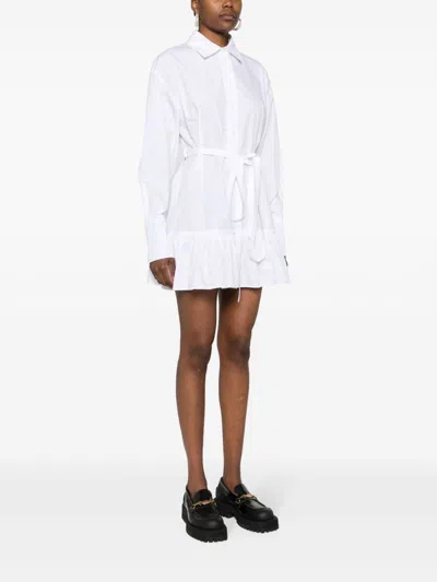 Shop Patou Peplum-hem Shirt Dress In White