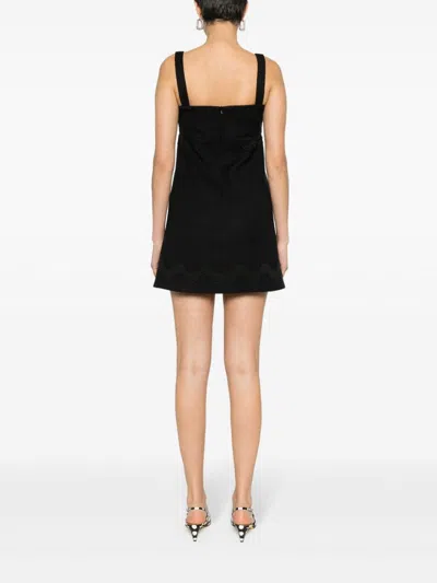 Shop Patou Scallop-trim Mini Dress In Black