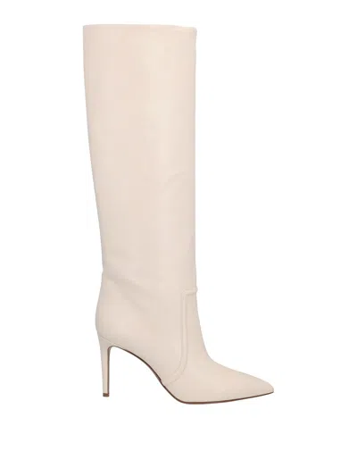 Shop Paris Texas Leather Stiletto Boots In White