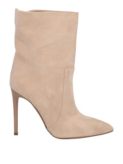 Shop Paris Texas Stiletto Boots In Leather In Beige