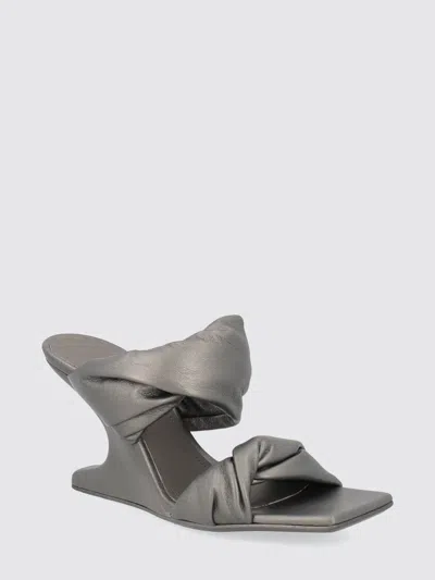 Shop Rick Owens Cantilever 8 Twisted Leather Sandal In Grey
