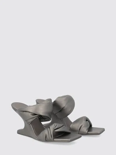 Shop Rick Owens Cantilever 8 Twisted Leather Sandal In Grey