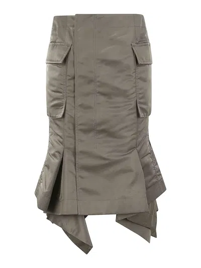 Shop Sacai Midi Skirt In Grey