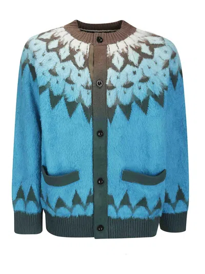 Shop Sacai Blue Sweater