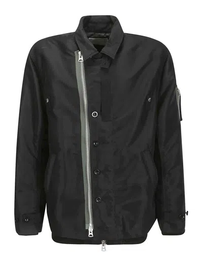Shop Sacai Oversized Jacket In Black