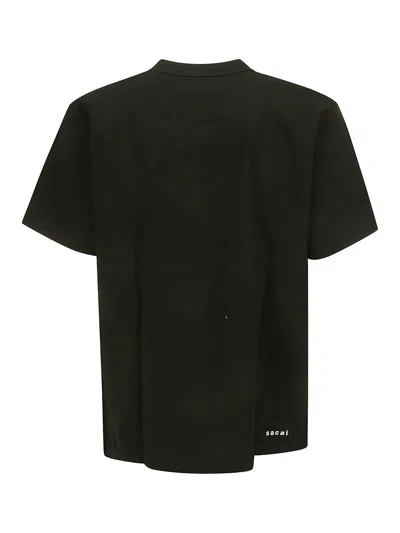 Shop Sacai Crew Neck T-shirt In Black