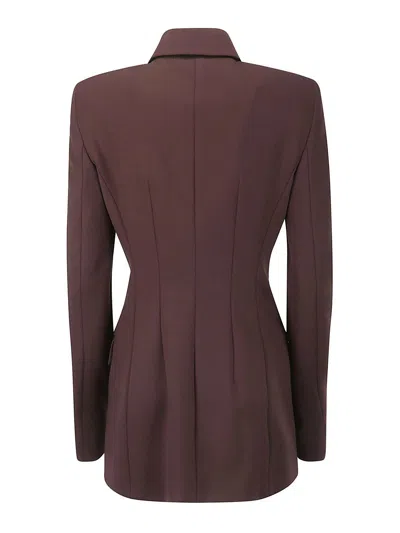 Shop Sportmax Double-breasted Blazer In Brown
