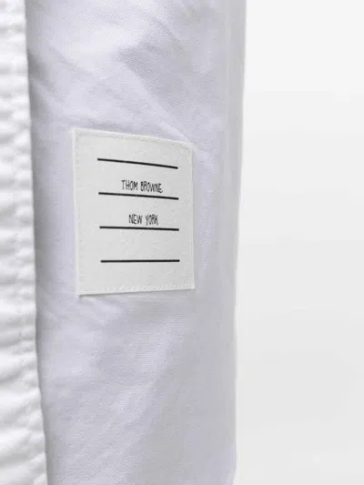 Thom Browne Long-sleeved Mini Shirt Dress In White