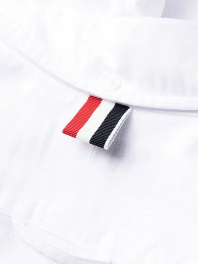 Thom Browne Long-sleeved Mini Shirt Dress In White