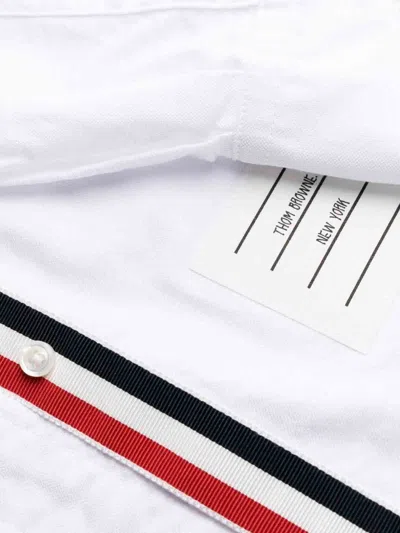 Thom Browne Long-sleeved Mini Shirt Dress In White