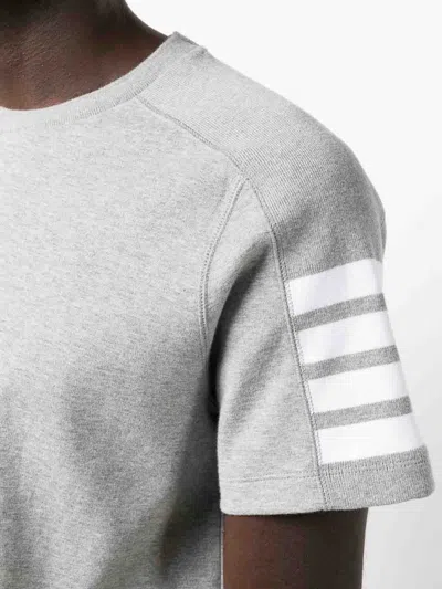 Shop Thom Browne 4-bar Short-sleeve T-shirt In Grey