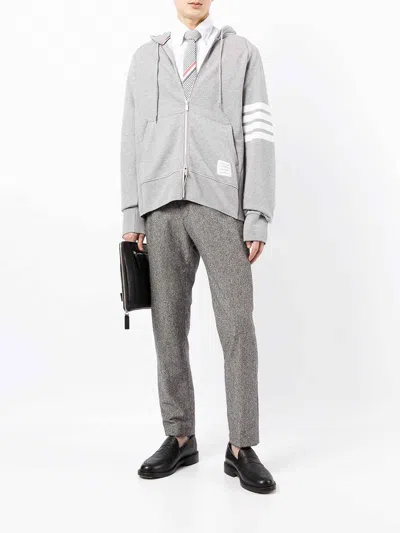 Shop Thom Browne 4-bar Stripe Zip-fastening Cardigan In Grey