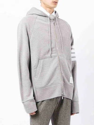 Shop Thom Browne 4-bar Stripe Zip-fastening Cardigan In Grey