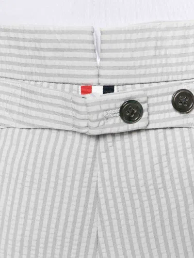 Thom Browne Stripe-pattern Tailored Trousers In Grey