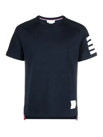 Thom Browne 4 Bar Inlay Jersey T-shirt In Dark Blue