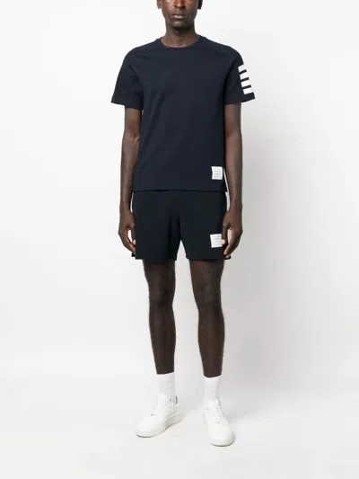 Thom Browne 4 Bar Inlay Jersey T-shirt In Dark Blue