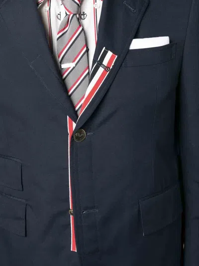 Thom Browne Single-breasted Cropped-sleeve Blazer In Dark Blue