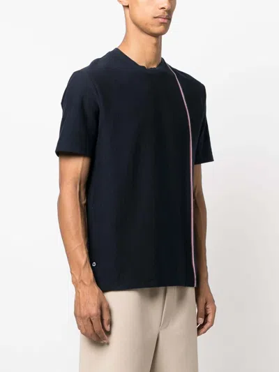 Thom Browne Signature Stripe Crewneck T-shirt In Dark Blue