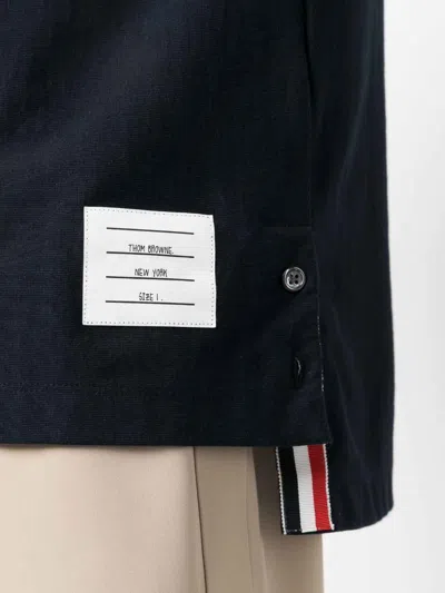 Thom Browne Signature Stripe Crewneck T-shirt In Dark Blue